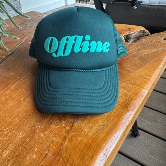 Green 'Offline' Trucker Hat by Ulta - Picture 1 of 5
